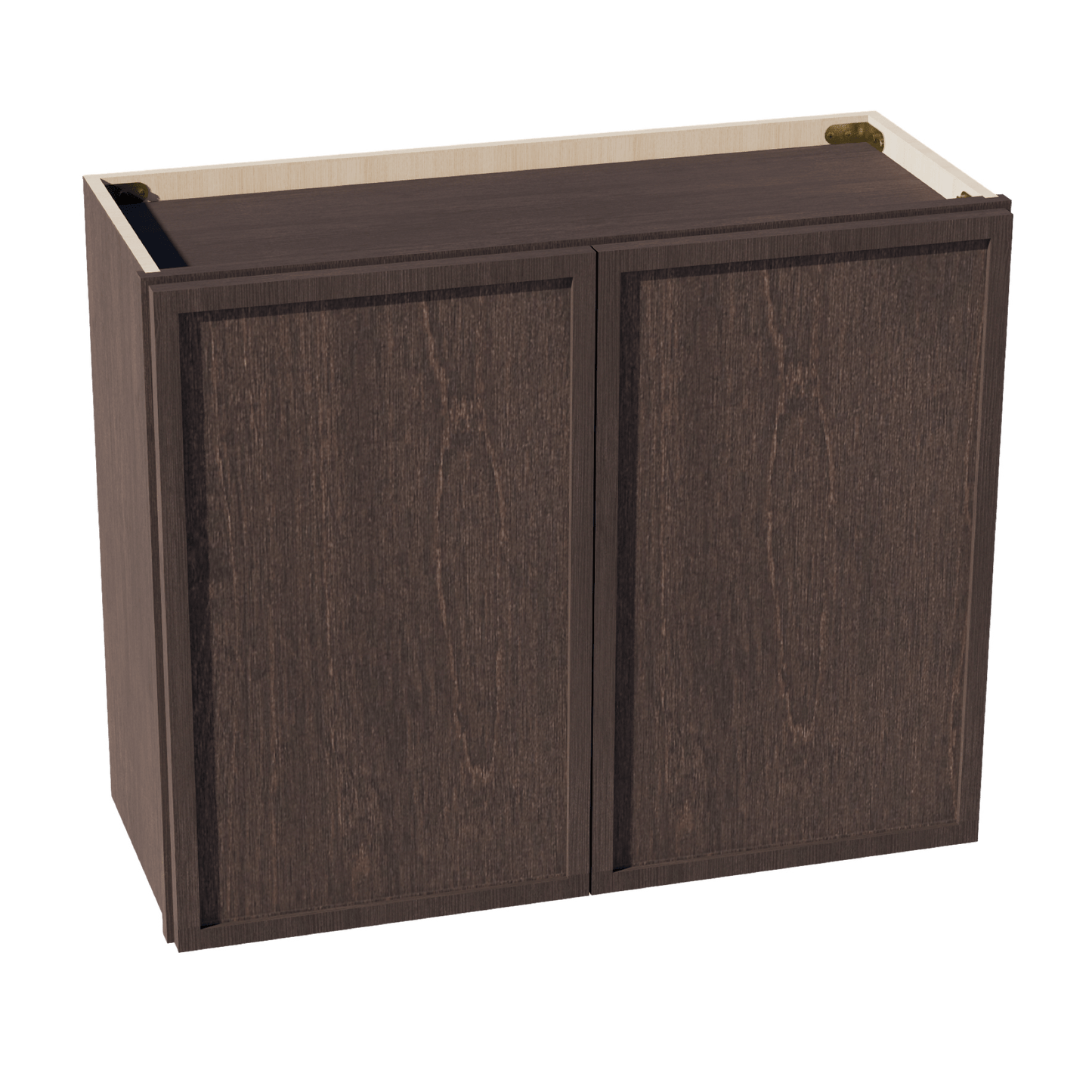 SM - W3024: Mocha Brown Slim Shaker 30"W x 24"H 2 Doors Standard Wall Bridge Cabinet - NextCabinets
