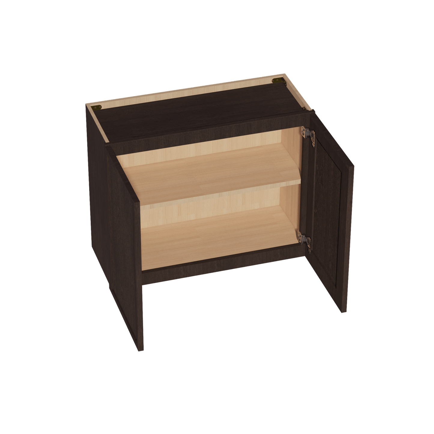 SM - W3024: Mocha Brown Slim Shaker 30"W x 24"H 2 Doors Standard Wall Bridge Cabinet - NextCabinets