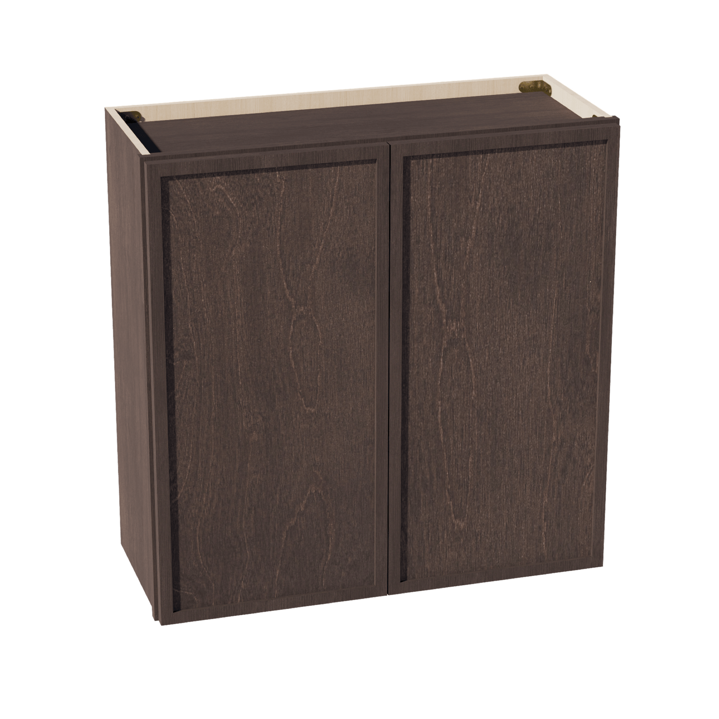 SM - W3030: Mocha Brown Slim Shaker 30"W x 30"H 2 Doors & 2 Shelves Standard Wall Cabinet - NextCabinets