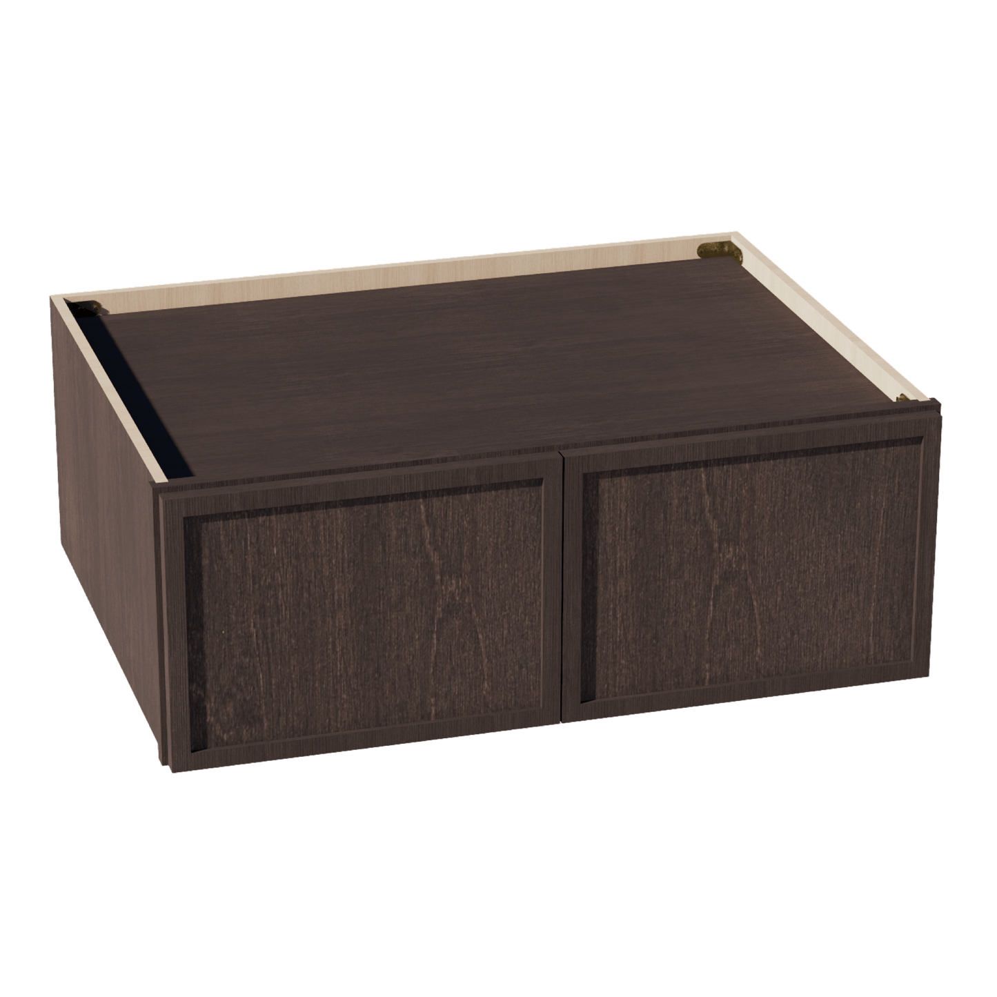 SM - W331224: Mocha Brown Slim Shaker 33"W x 12"H x 24"D 2 Doors Standard Bridge Wall Cabinet - NextCabinets
