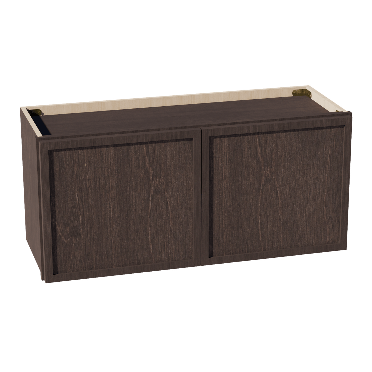 SM - W3315: Mocha Brown Slim Shaker 33"W x 15"H 2 Doors Standard Wall Bridge Cabinet - NextCabinets
