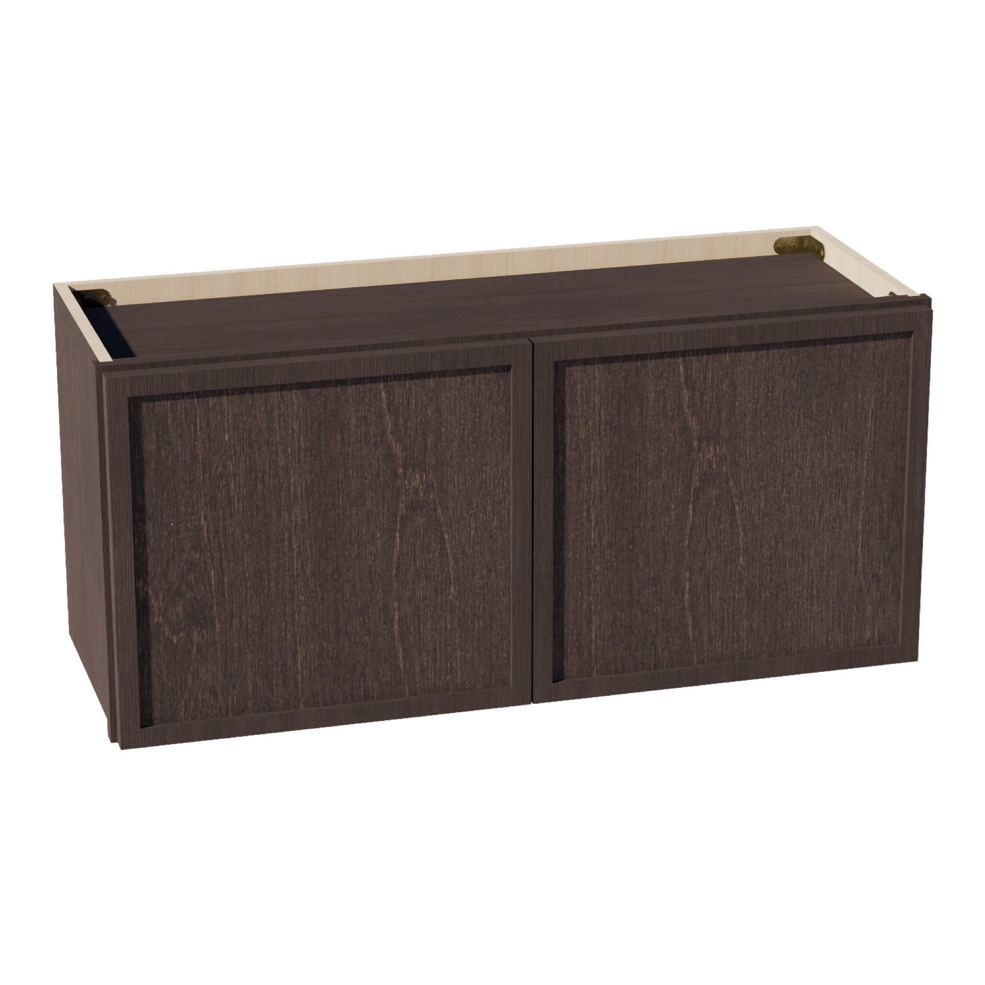 SM - W3315: Mocha Brown Slim Shaker 33"W x 15"H 2 Doors Standard Wall Bridge Cabinet - NextCabinets