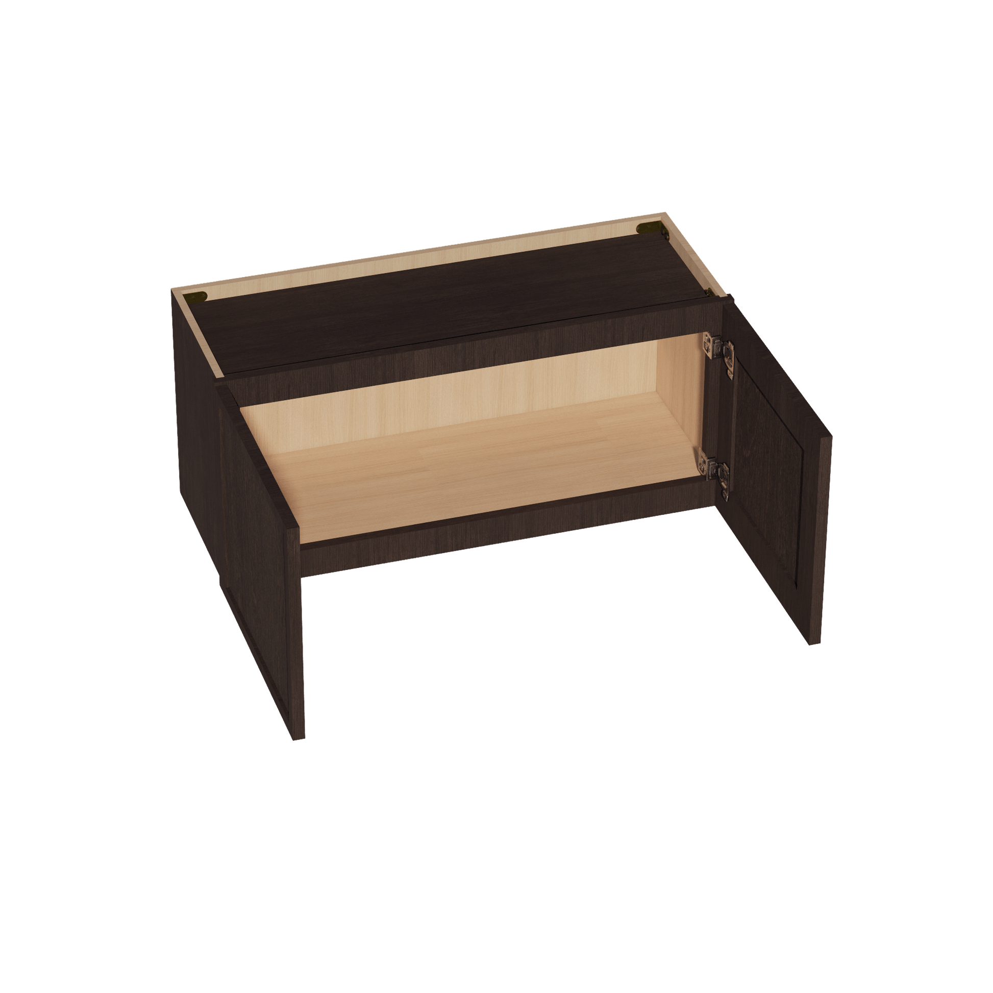 SM - W3315: Mocha Brown Slim Shaker 33"W x 15"H 2 Doors Standard Wall Bridge Cabinet - NextCabinets