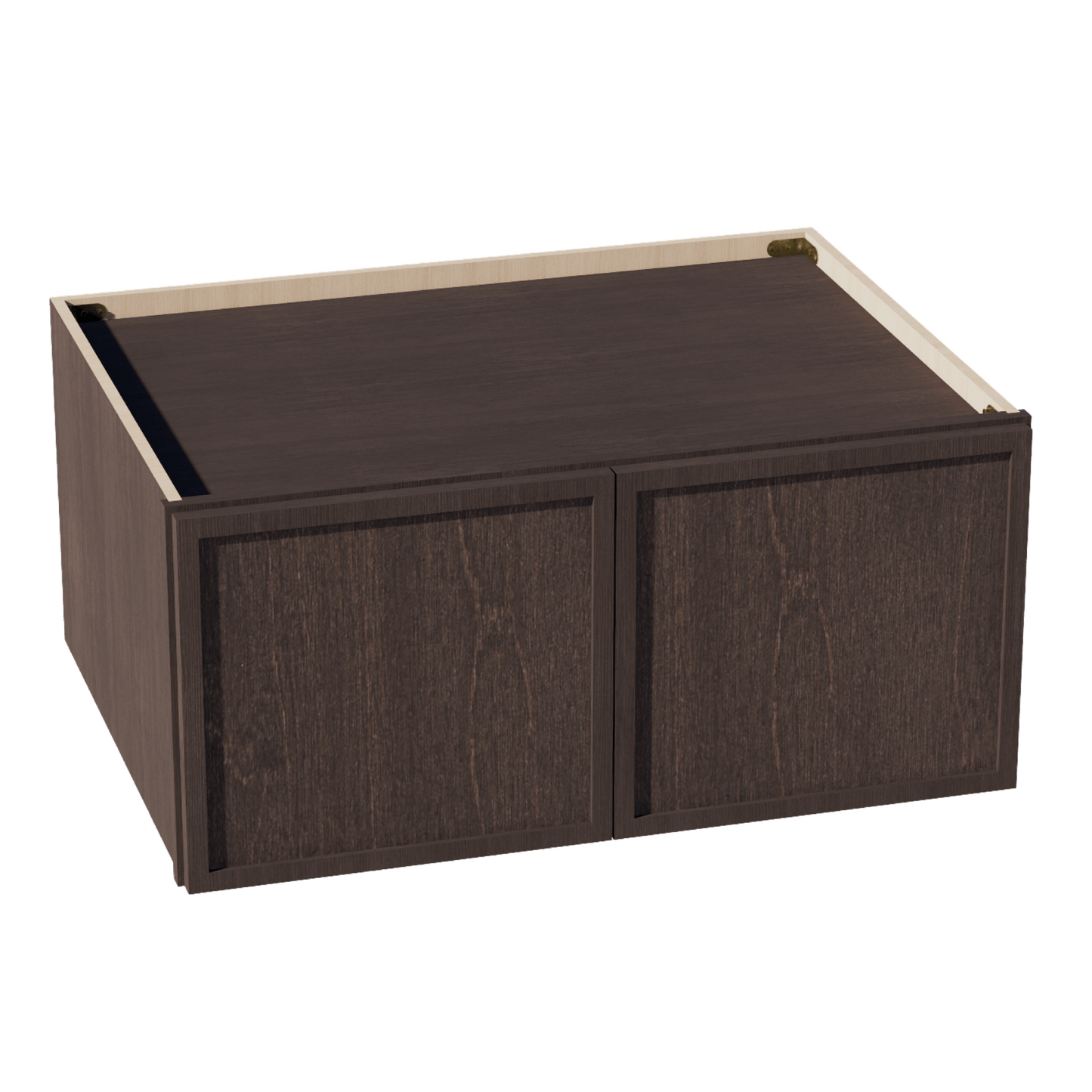 SM - W331524: Mocha Brown Slim Shaker 33"W x 15"H x 24"D 2 Doors Standard Bridge Wall Cabinet - NextCabinets