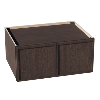SM - W331524: Mocha Brown Slim Shaker 33"W x 15"H x 24"D 2 Doors Standard Bridge Wall Cabinet - NextCabinets