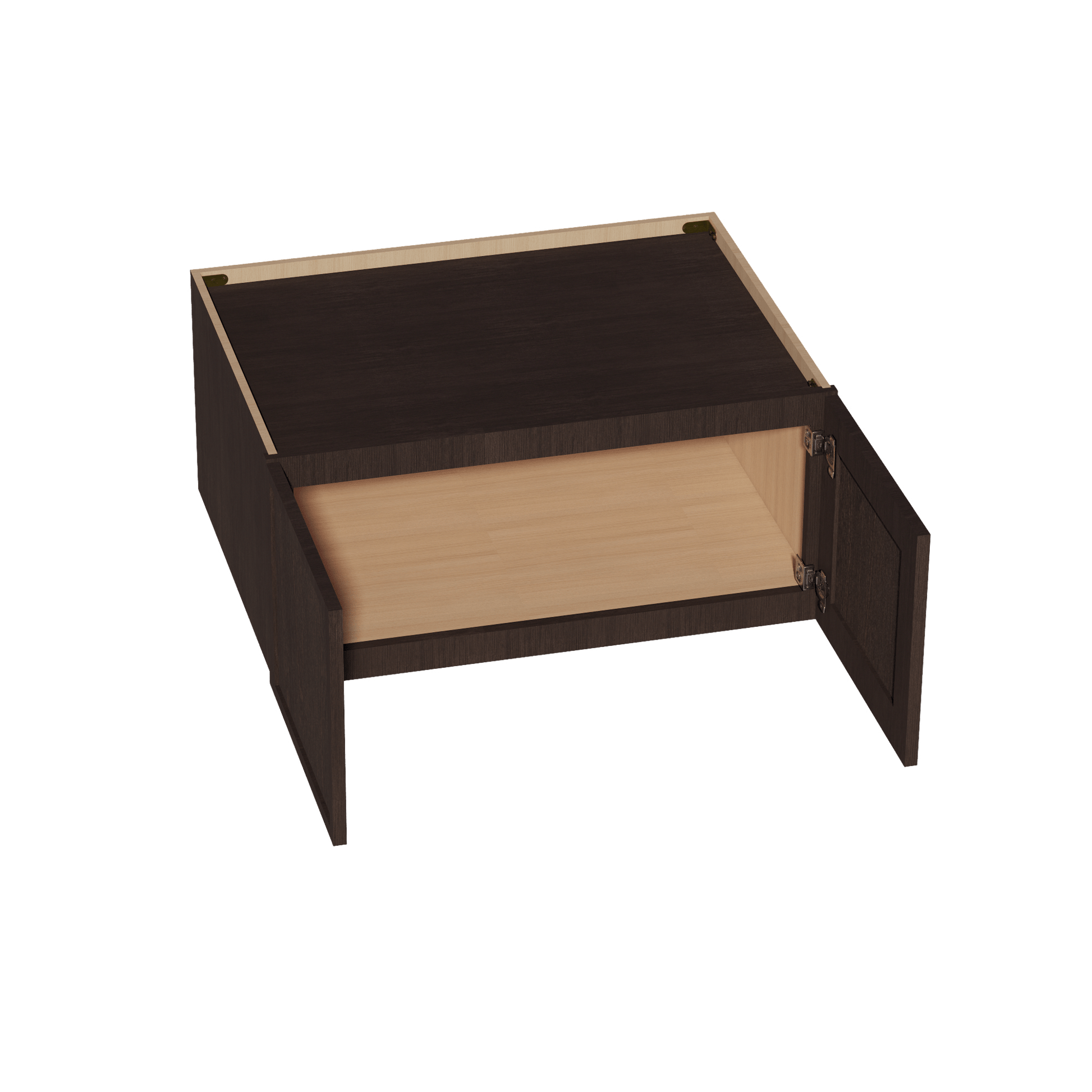 SM - W331524: Mocha Brown Slim Shaker 33"W x 15"H x 24"D 2 Doors Standard Bridge Wall Cabinet - NextCabinets