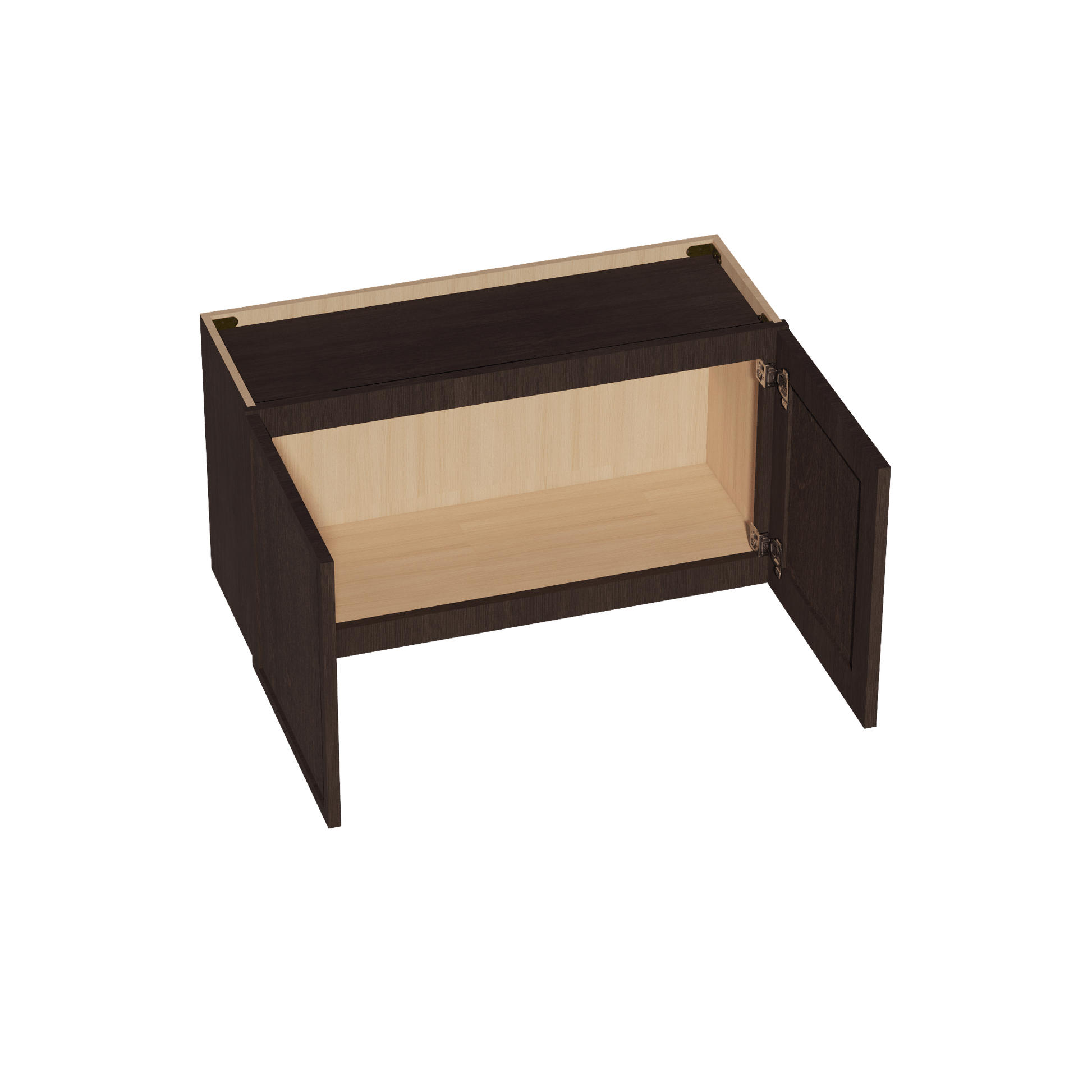 SM - W3318: Mocha Brown Slim Shaker 33"W x 18"H 2 Doors Standard Wall Bridge Cabinet - NextCabinets