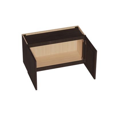 SM - W3318: Mocha Brown Slim Shaker 33"W x 18"H 2 Doors Standard Wall Bridge Cabinet - NextCabinets