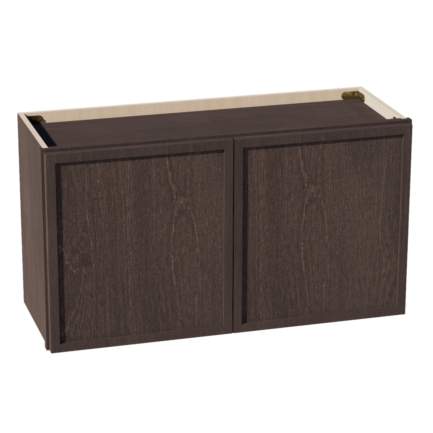 SM - W3318: Mocha Brown Slim Shaker 33"W x 18"H 2 Doors Standard Wall Bridge Cabinet - NextCabinets