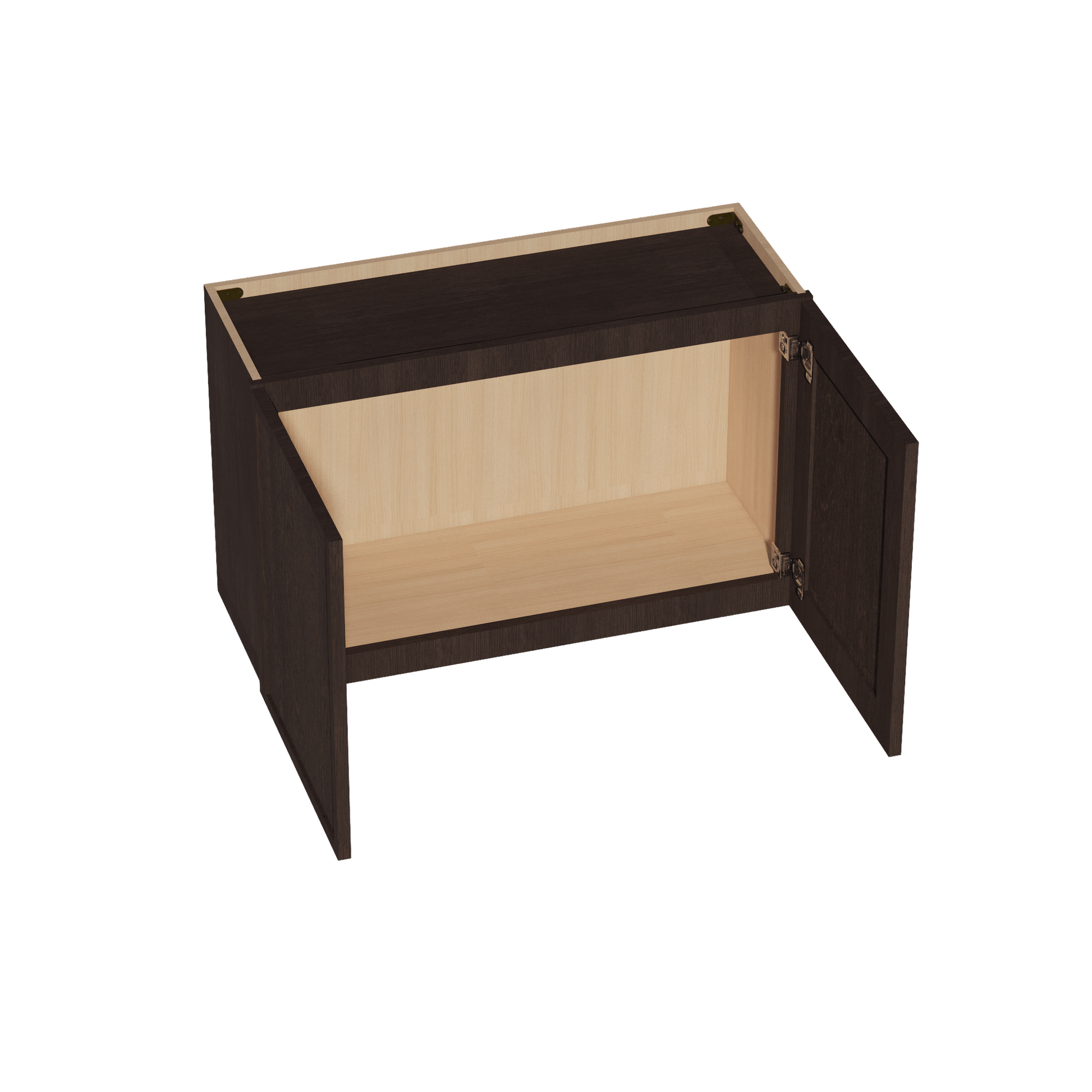 SM - W3321: Mocha Brown Slim Shaker 33"W x 21"H 2 Doors Standard Wall Bridge Cabinet - NextCabinets