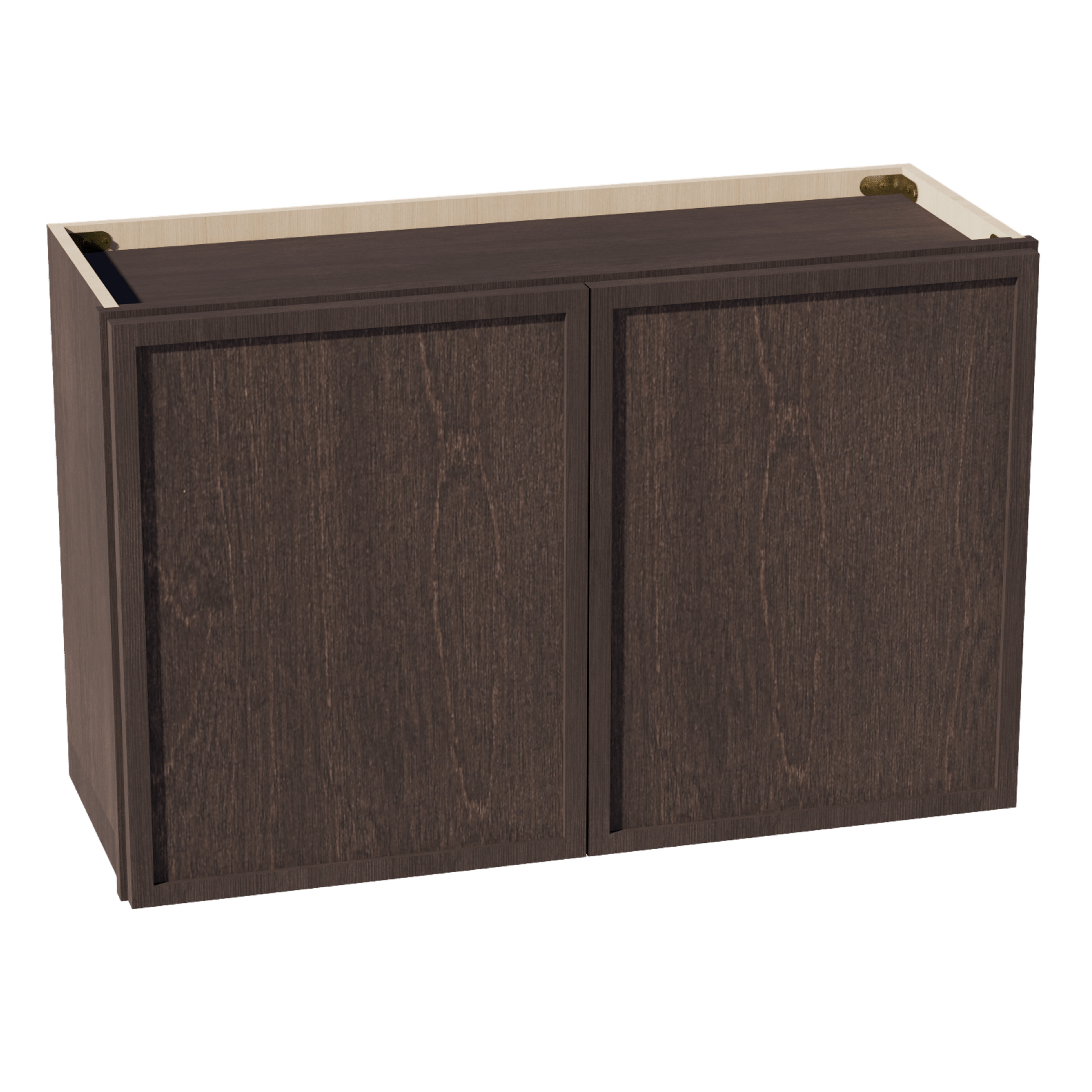 SM - W3321: Mocha Brown Slim Shaker 33"W x 21"H 2 Doors Standard Wall Bridge Cabinet - NextCabinets