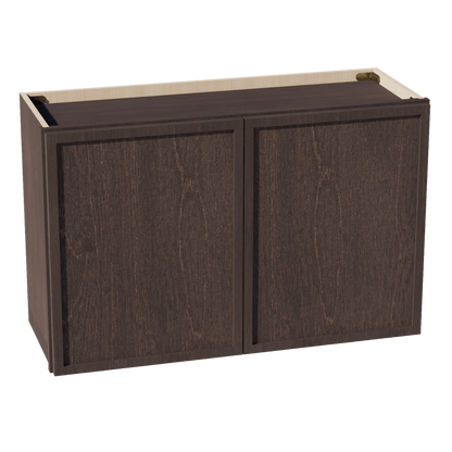SM - W3321: Mocha Brown Slim Shaker 33"W x 21"H 2 Doors Standard Wall Bridge Cabinet - NextCabinets