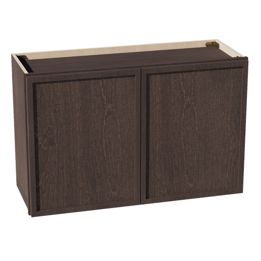 SM - W3321: Mocha Brown Slim Shaker 33"W x 21"H 2 Doors Standard Wall Bridge Cabinet - NextCabinets