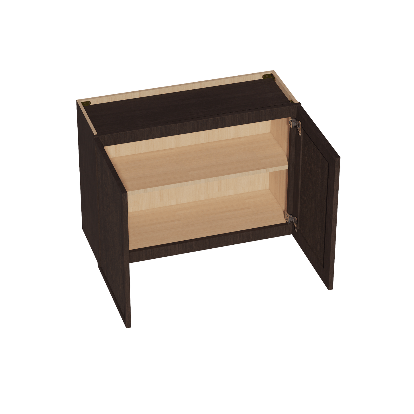 SM - W3324: Mocha Brown Slim Shaker 33"W x 24"H 2 Doors Standard Wall Bridge Cabinet - NextCabinets