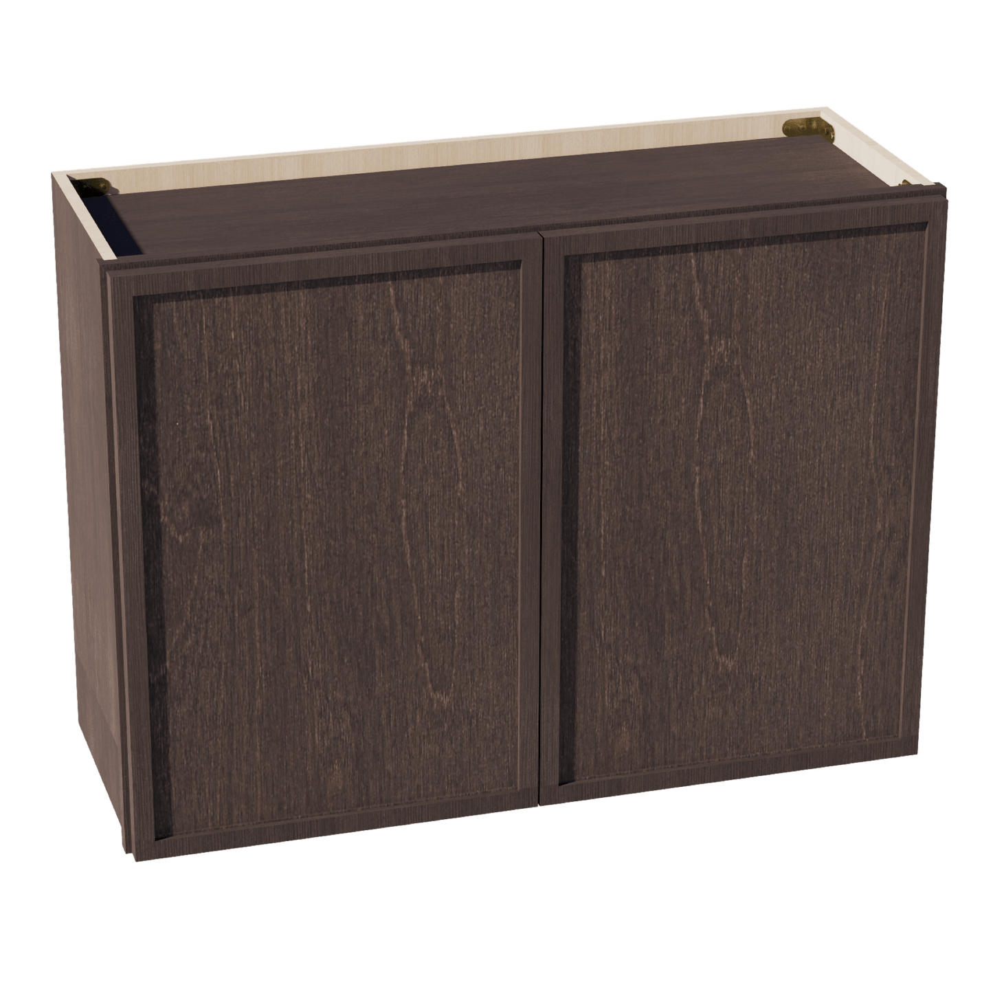 SM - W3324: Mocha Brown Slim Shaker 33"W x 24"H 2 Doors Standard Wall Bridge Cabinet - NextCabinets