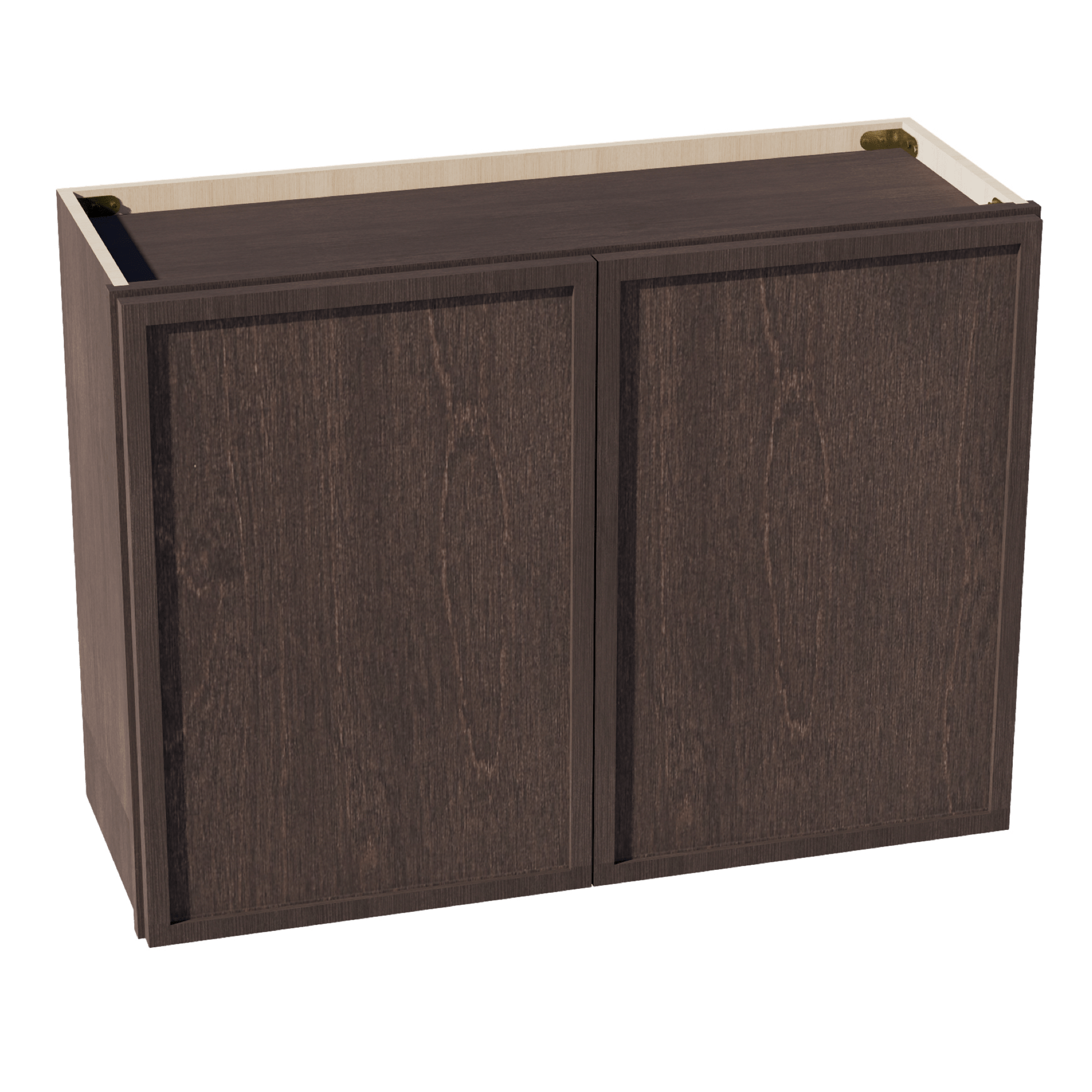 SM - W3324: Mocha Brown Slim Shaker 33"W x 24"H 2 Doors Standard Wall Bridge Cabinet - NextCabinets