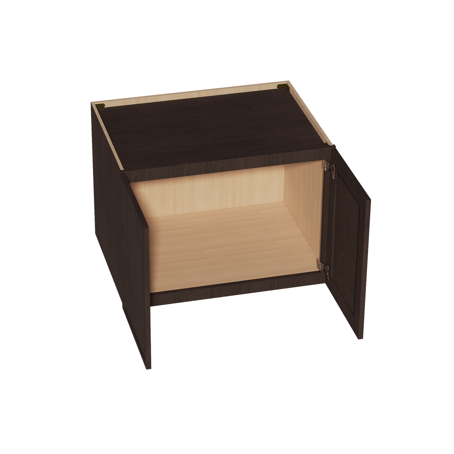 SM - W332424: Mocha Brown Slim Shaker 33"W x 24"H x 24"D 2 Doors & 1 Shelf Standard Bridge Wall Cabinet - NextCabinets