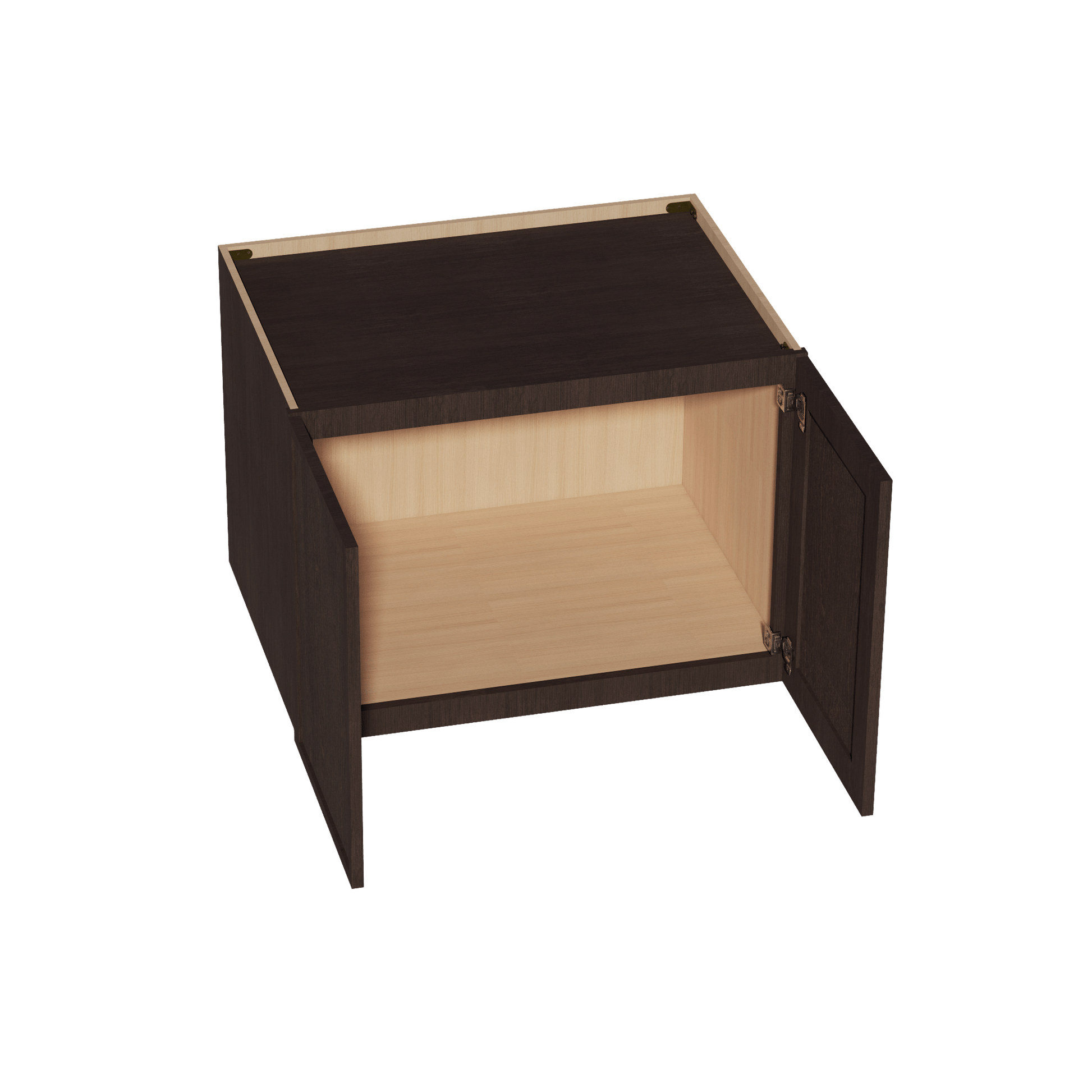 SM - W332424: Mocha Brown Slim Shaker 33"W x 24"H x 24"D 2 Doors & 1 Shelf Standard Bridge Wall Cabinet - NextCabinets