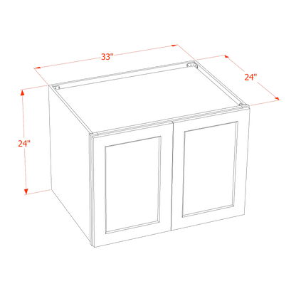 SM - W332424: Mocha Brown Slim Shaker 33"W x 24"H x 24"D 2 Doors & 1 Shelf Standard Bridge Wall Cabinet - NextCabinets