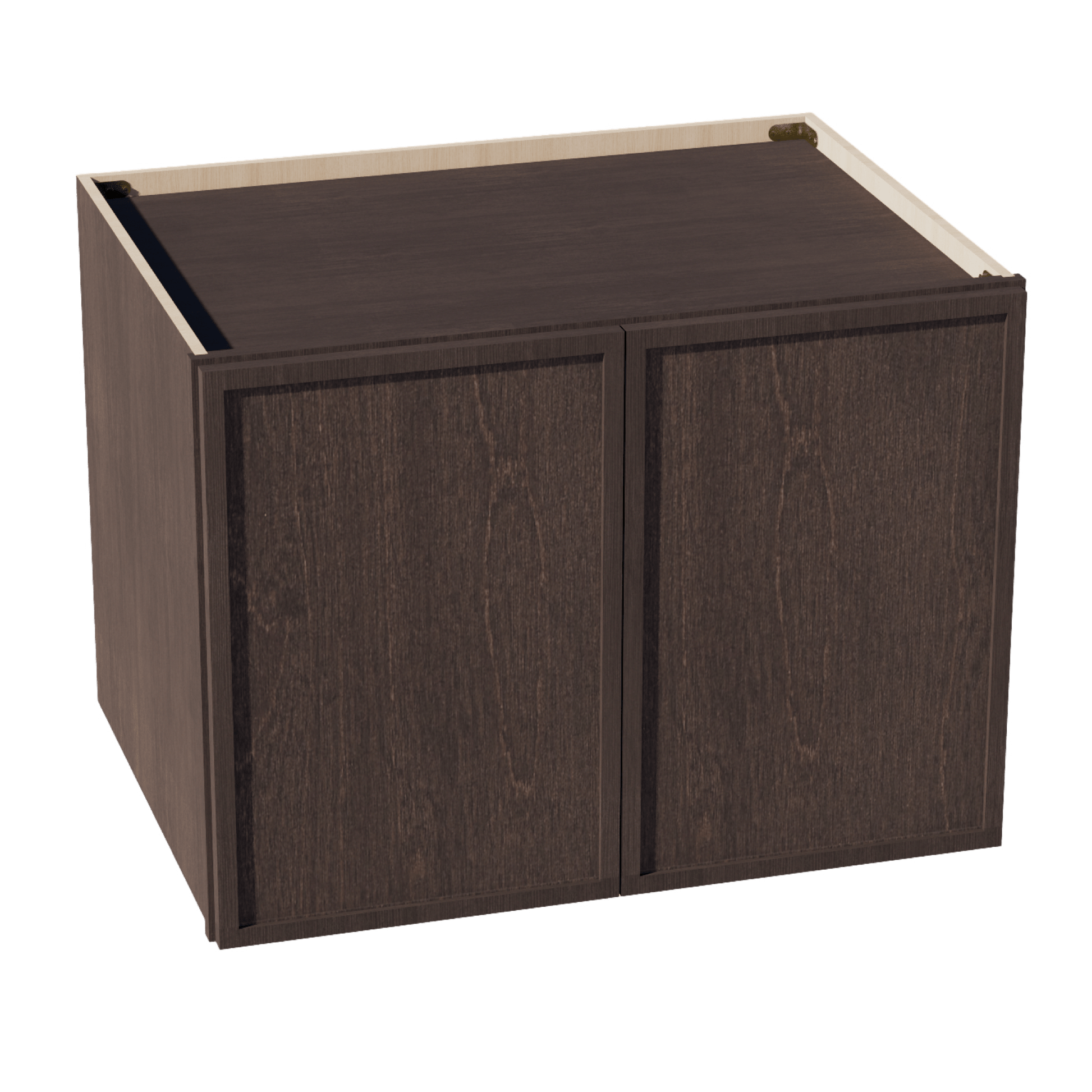 SM - W332424: Mocha Brown Slim Shaker 33"W x 24"H x 24"D 2 Doors & 1 Shelf Standard Bridge Wall Cabinet - NextCabinets