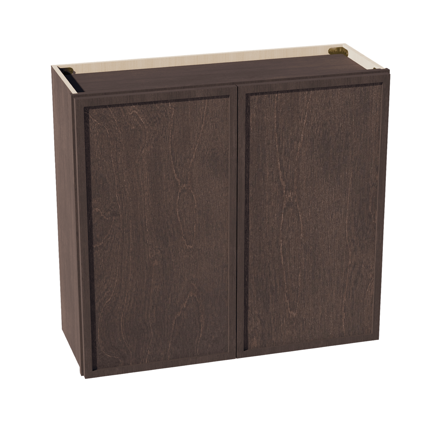 SM - W3330: Mocha Brown Slim Shaker 33"W x 30"H 2 Doors & 2 Shelves Standard Wall Cabinet - NextCabinets