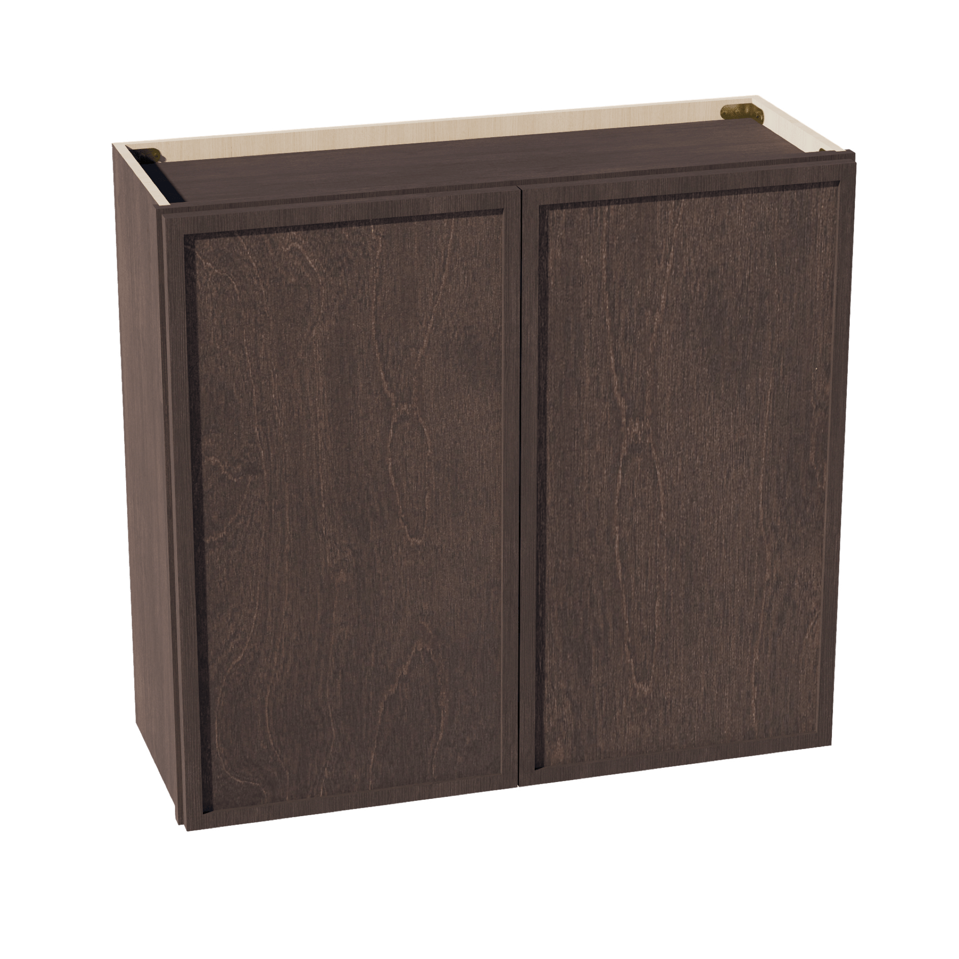 SM - W3330: Mocha Brown Slim Shaker 33"W x 30"H 2 Doors & 2 Shelves Standard Wall Cabinet - NextCabinets