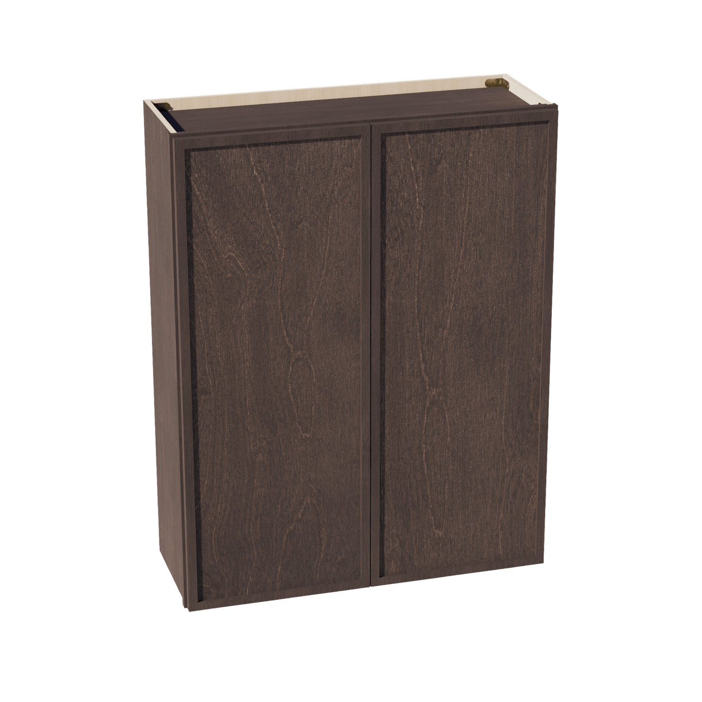 SM - W3342: Mocha Brown Slim Shaker 33"W x 42"H 2 Doors & 3 Shelves Standard Wall Cabinet - NextCabinets