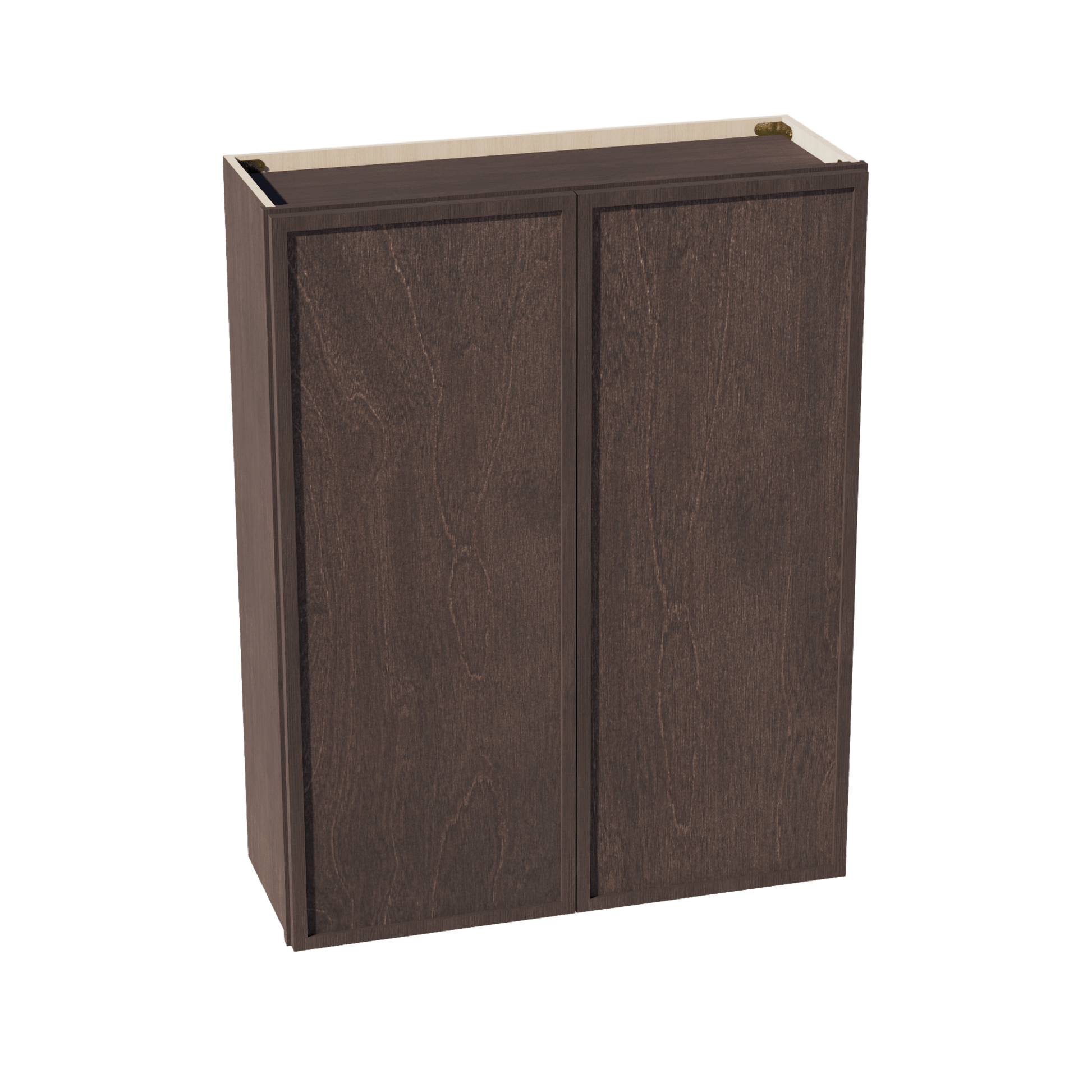 SM - W3342: Mocha Brown Slim Shaker 33"W x 42"H 2 Doors & 3 Shelves Standard Wall Cabinet - NextCabinets