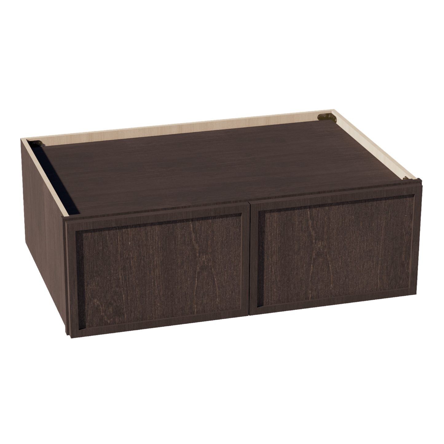 SM - W361224: Mocha Brown Slim Shaker 36"W x 12"H x 24"D 2 Doors Standard Bridge Wall Cabinet - NextCabinets