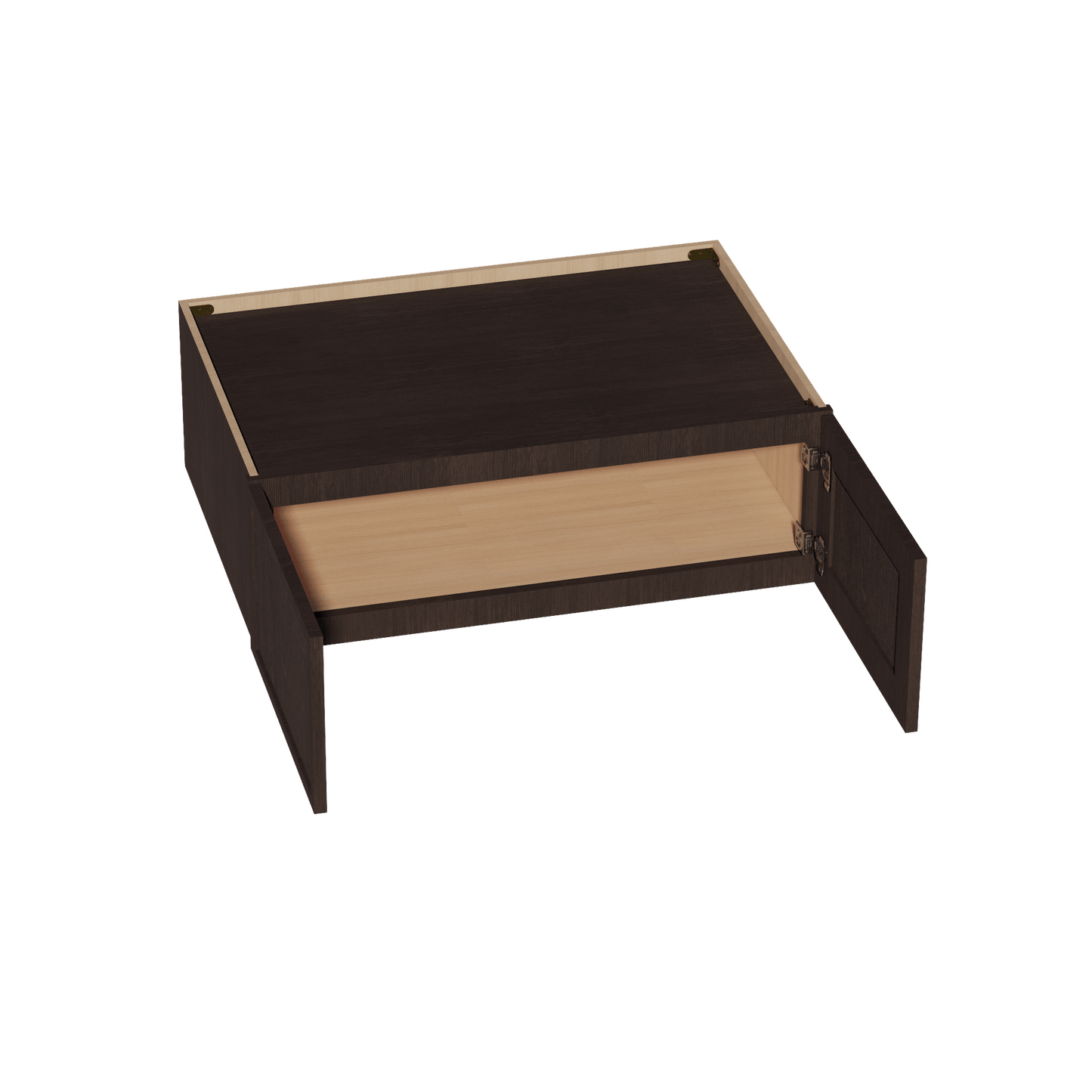 SM - W361224: Mocha Brown Slim Shaker 36"W x 12"H x 24"D 2 Doors Standard Bridge Wall Cabinet - NextCabinets