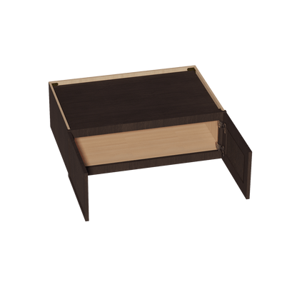 SM - W361224: Mocha Brown Slim Shaker 36"W x 12"H x 24"D 2 Doors Standard Bridge Wall Cabinet - NextCabinets