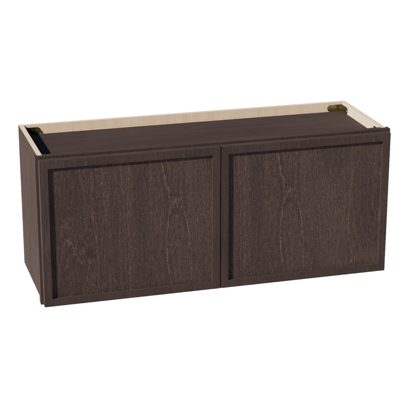 SM - W3615: Mocha Brown Slim Shaker 36"W x 15"H 2 Doors Standard Wall Bridge Cabinet - NextCabinets