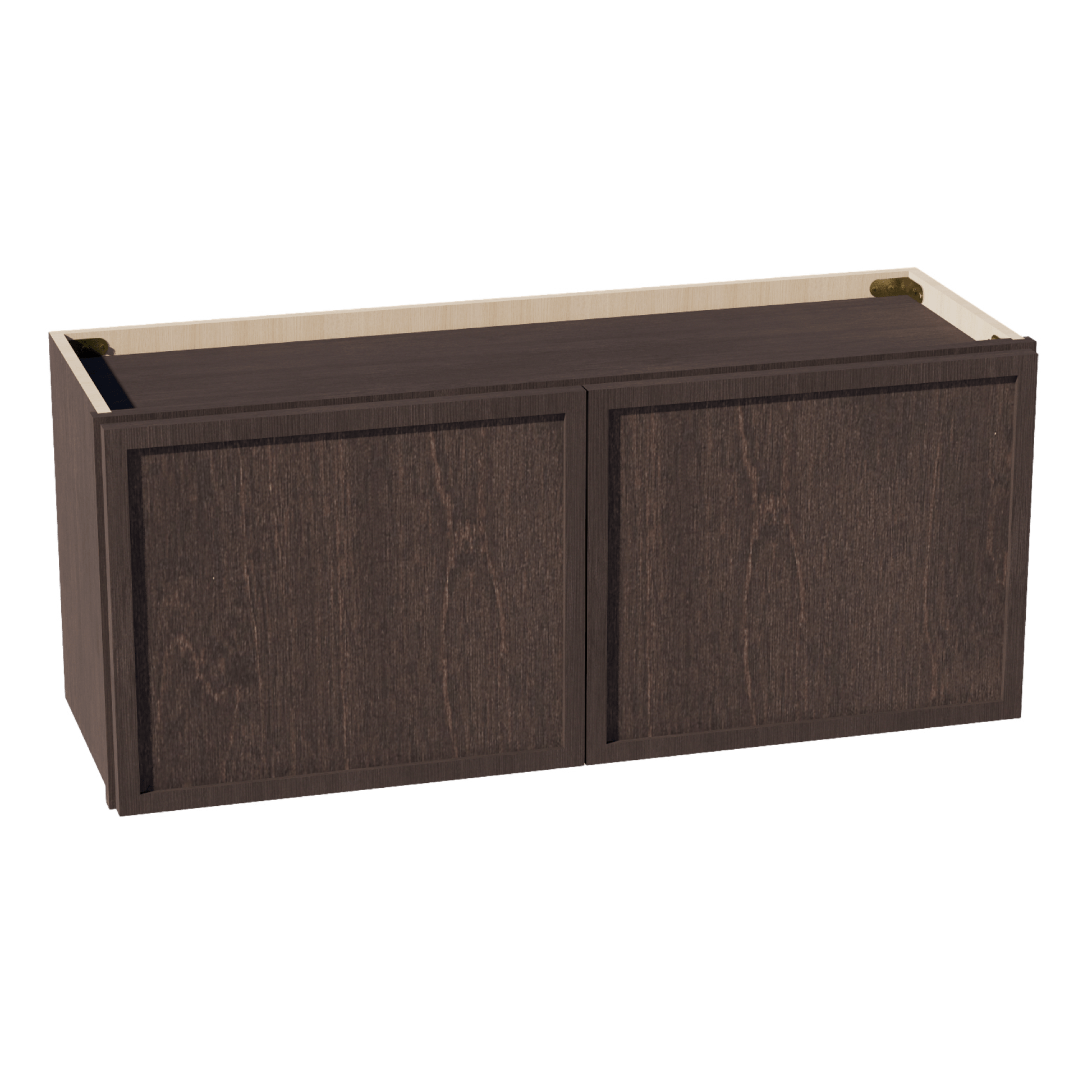 SM - W3615: Mocha Brown Slim Shaker 36"W x 15"H 2 Doors Standard Wall Bridge Cabinet - NextCabinets