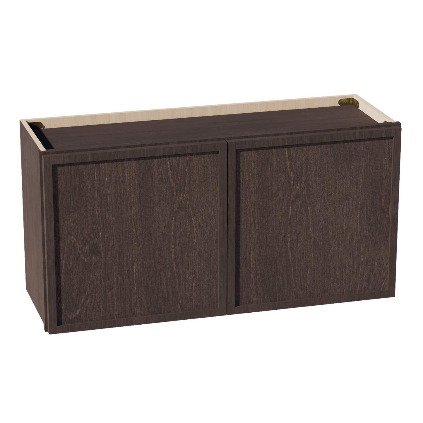 SM - W3618: Mocha Brown Slim Shaker 36"W x 18"H 2 Doors Standard Wall Bridge Cabinet - NextCabinets