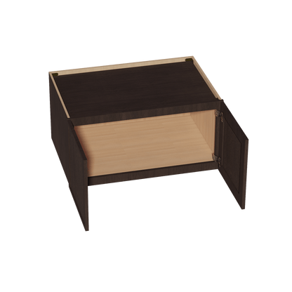 SM - W361824: Mocha Brown Slim Shaker 36"W x 18"H x 24"D 2 Doors Standard Bridge Wall Cabinet - NextCabinets