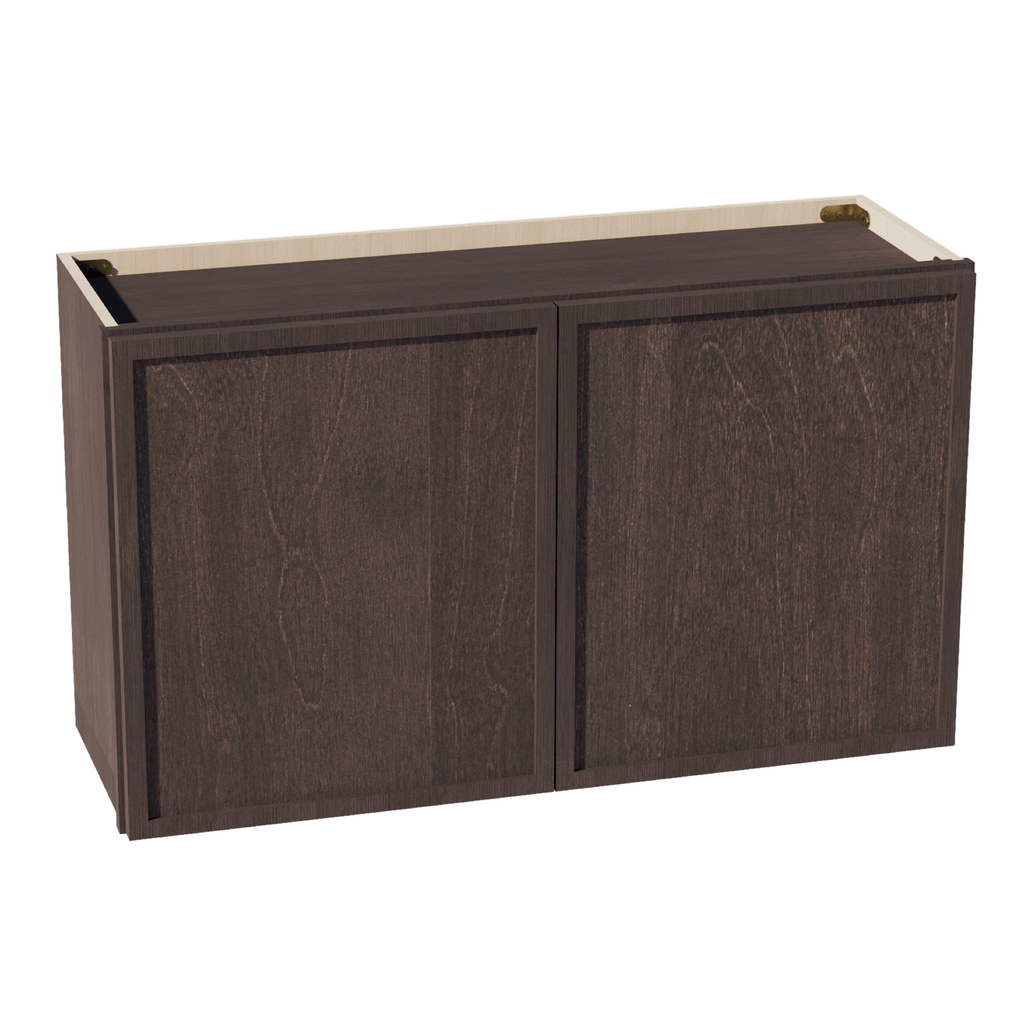 SM - W3621: Mocha Brown Slim Shaker 36"W x 21"H 2 Doors Standard Wall Bridge Cabinet - NextCabinets