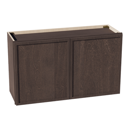 SM - W3621: Mocha Brown Slim Shaker 36"W x 21"H 2 Doors Standard Wall Bridge Cabinet - NextCabinets