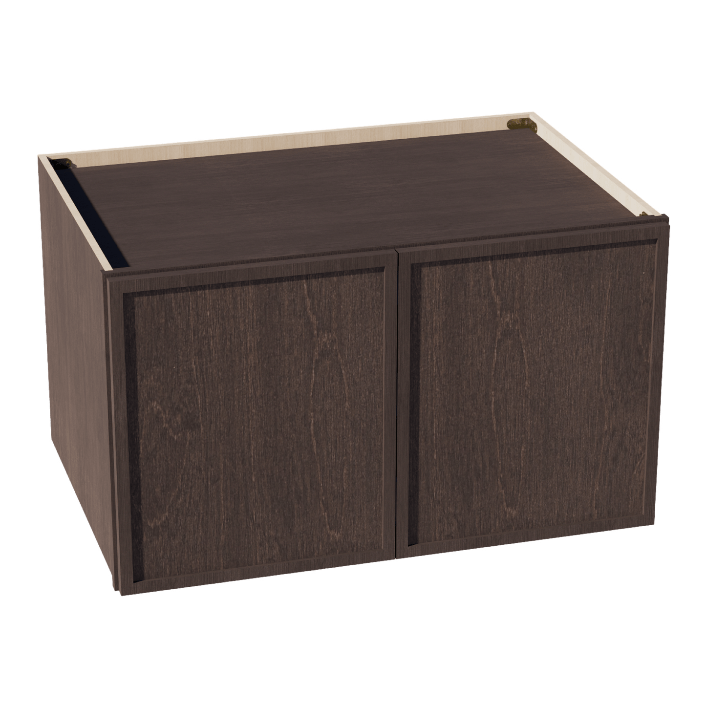 SM - W362124: Mocha Brown Slim Shaker 36"W x 21"H x 24"D 2 Doors & 1 Shelf Standard Bridge Wall Cabinet - NextCabinets