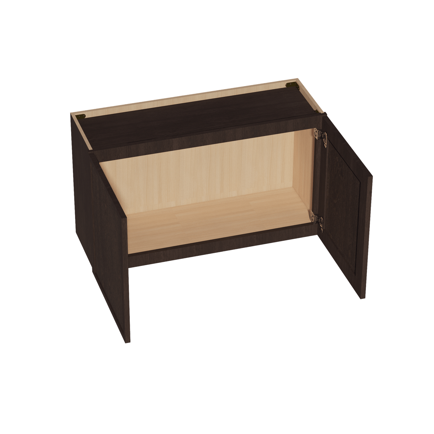 SM - W3624: Mocha Brown Slim Shaker 36"W x 24"H 2 Doors Standard Wall Bridge Cabinet - NextCabinets