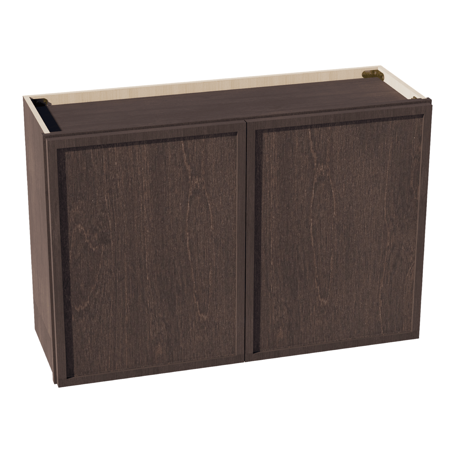 SM - W3624: Mocha Brown Slim Shaker 36"W x 24"H 2 Doors Standard Wall Bridge Cabinet - NextCabinets