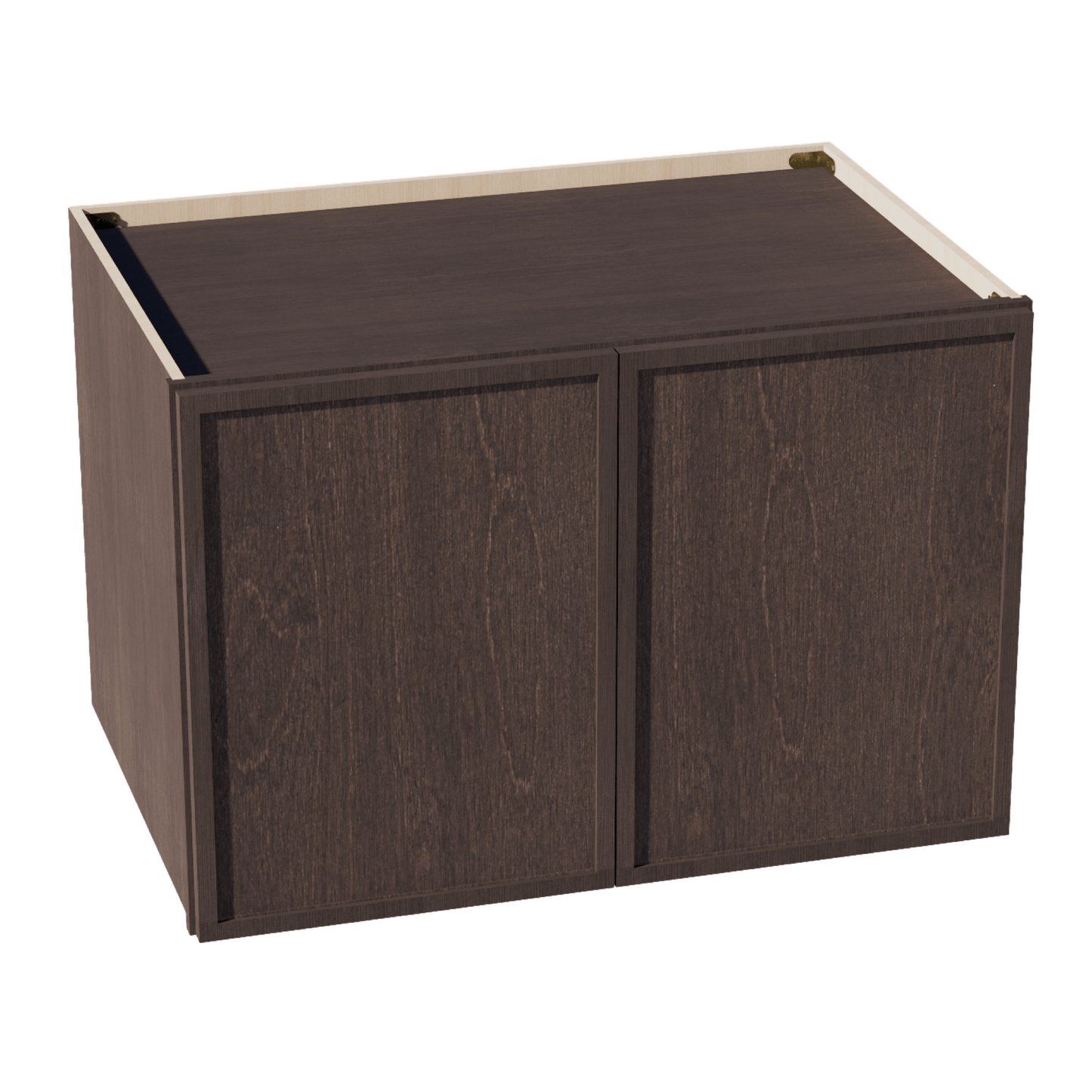 SM - W362424: Mocha Brown Slim Shaker 36"W x 24"H x 24"D 2 Doors & 1 Shelf Standard Bridge Wall Cabinet - NextCabinets