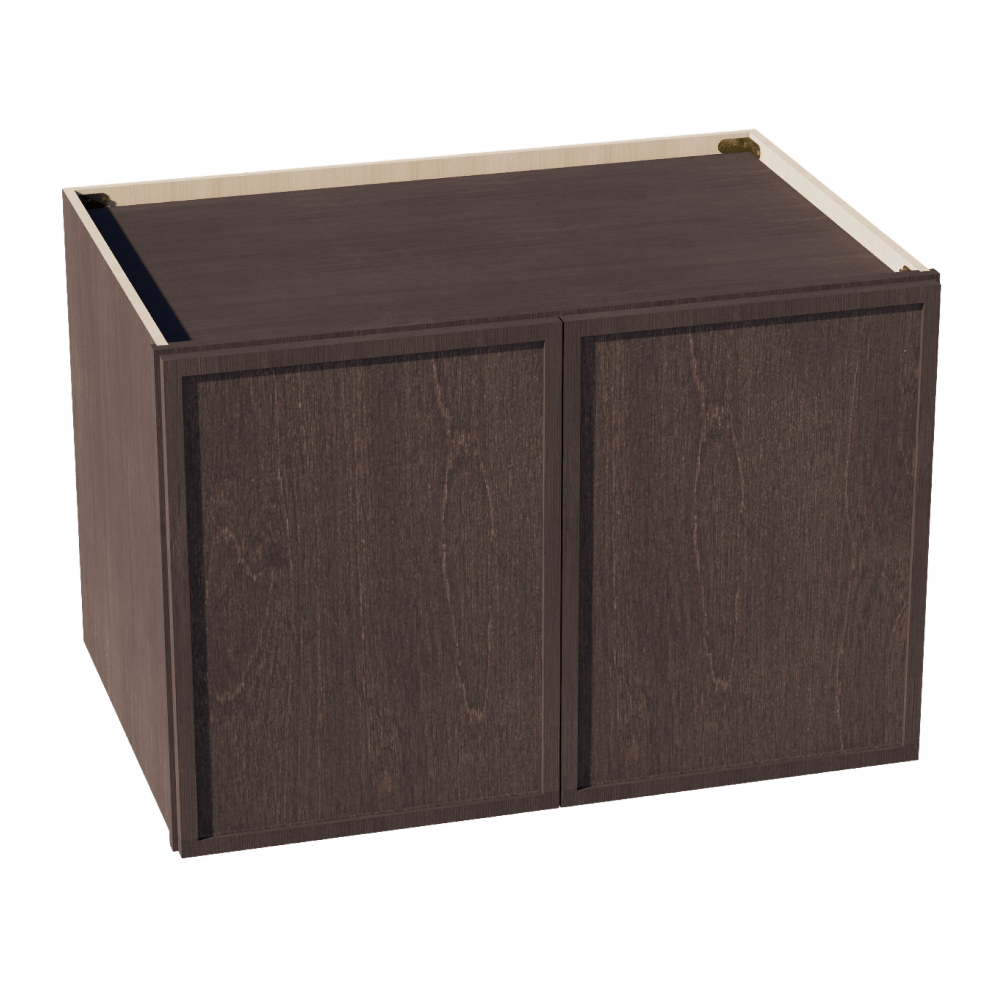 SM - W362424: Mocha Brown Slim Shaker 36"W x 24"H x 24"D 2 Doors & 1 Shelf Standard Bridge Wall Cabinet - NextCabinets