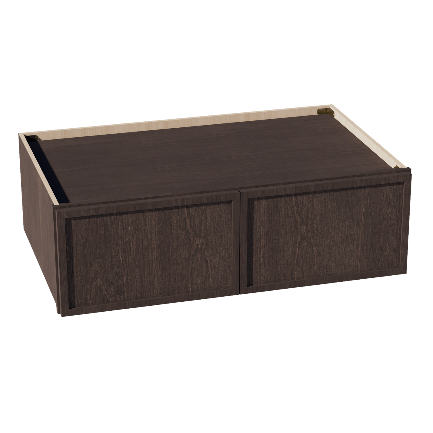 SM - W391224: Mocha Brown Slim Shaker 39"W x 12"H x 24"D 2 Doors Standard Bridge Wall Cabinet - NextCabinets