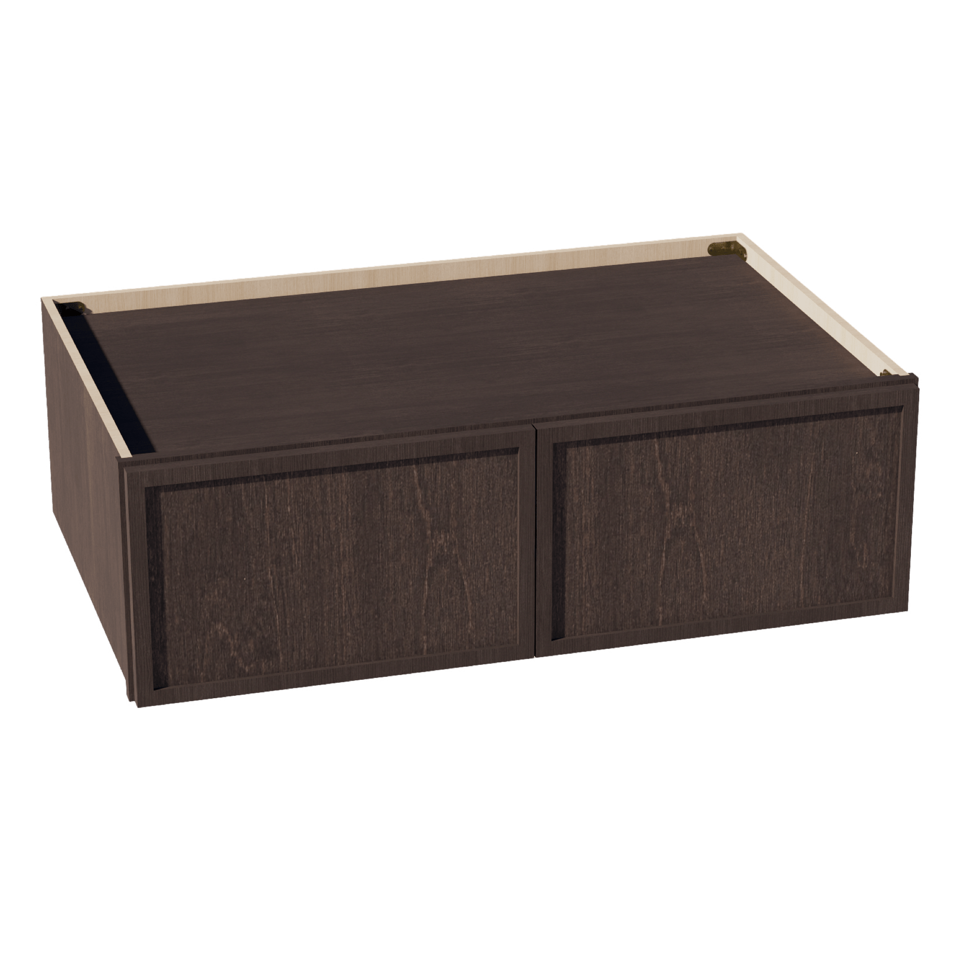 SM - W391224: Mocha Brown Slim Shaker 39"W x 12"H x 24"D 2 Doors Standard Bridge Wall Cabinet - NextCabinets