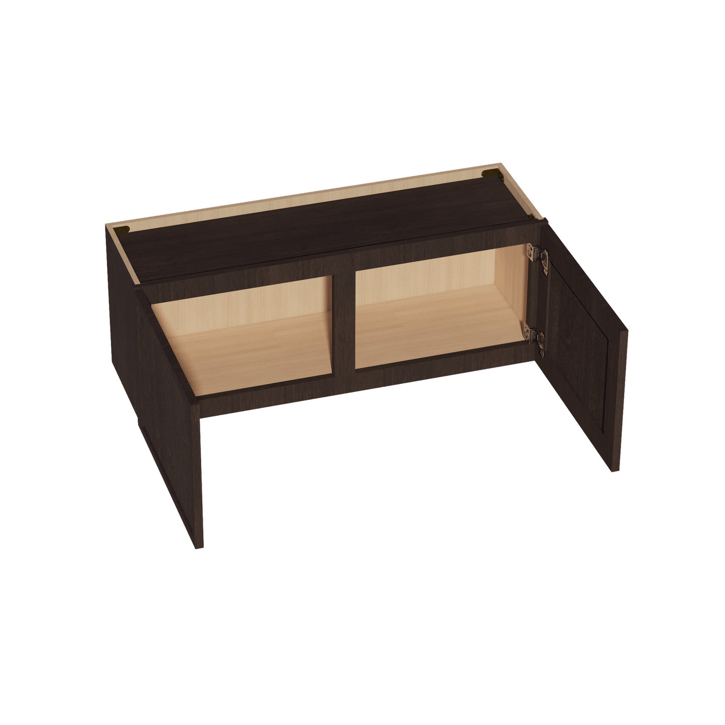 SM - W3915: Mocha Brown Slim Shaker 39"W x 15"H 2 Doors Standard Wall Bridge Cabinet - NextCabinets