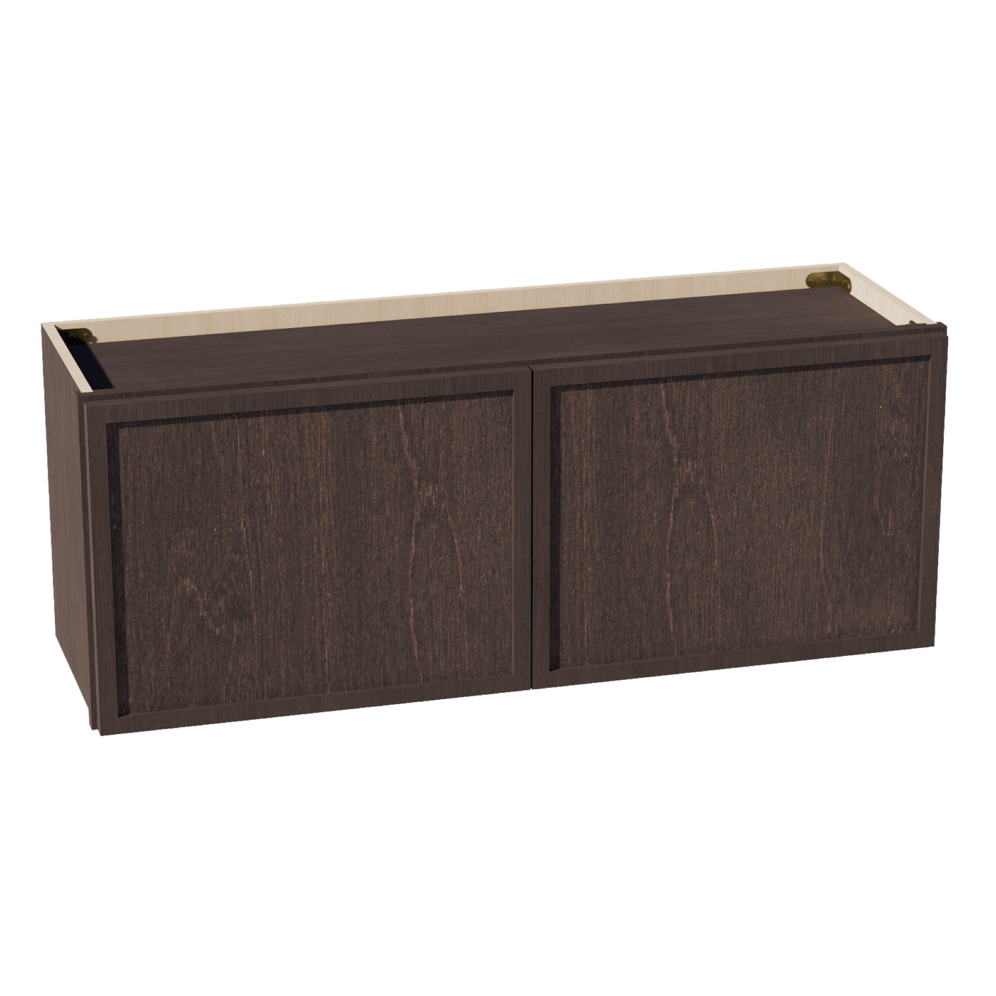 SM - W3915: Mocha Brown Slim Shaker 39"W x 15"H 2 Doors Standard Wall Bridge Cabinet - NextCabinets