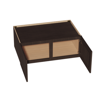 SM - W391524: Mocha Brown Slim Shaker 39"W x 15"H x 24"D 2 Doors Standard Bridge Wall Cabinet - NextCabinets