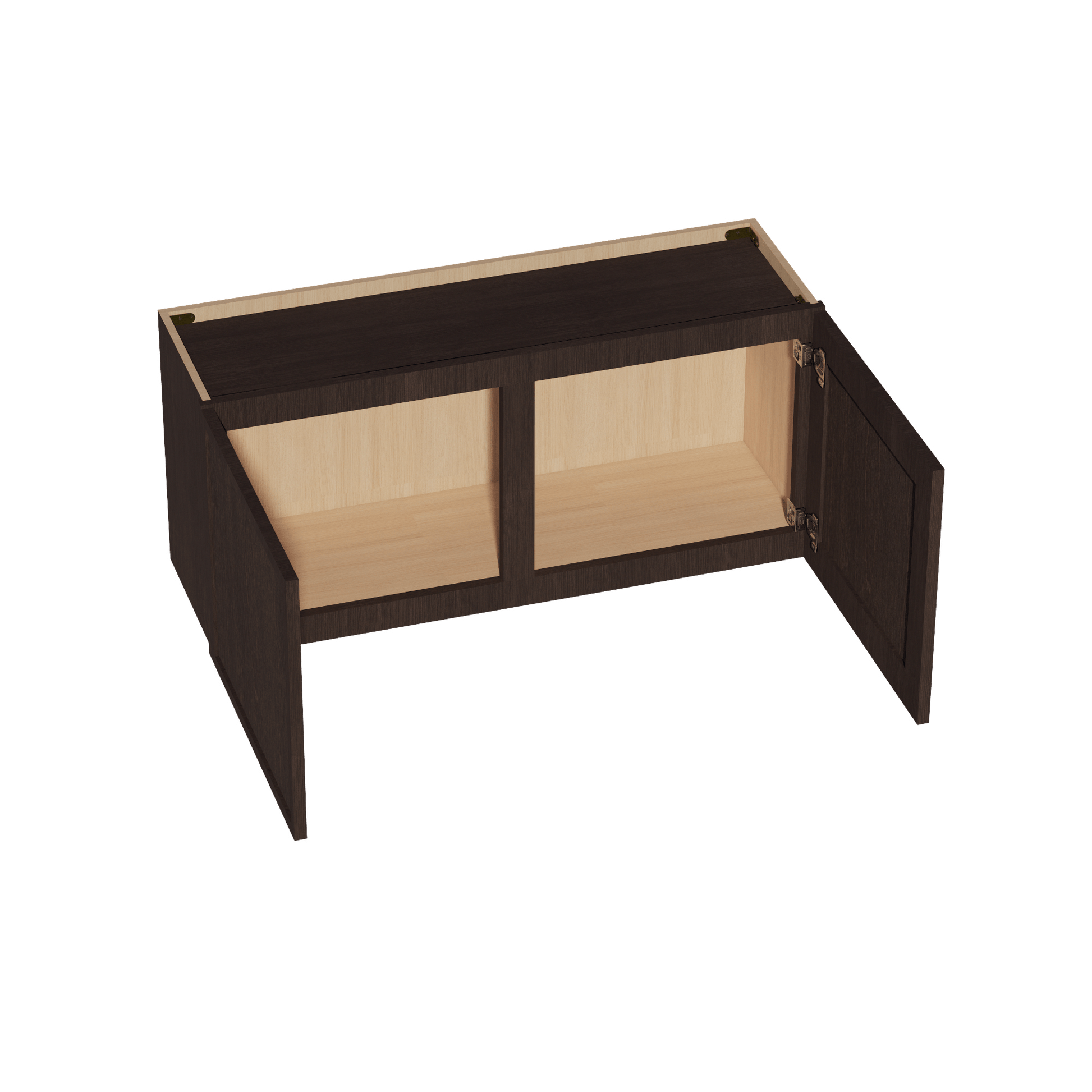 SM - W3918: Mocha Brown Slim Shaker 39"W x 18"H 2 Doors Standard Wall Bridge Cabinet - NextCabinets