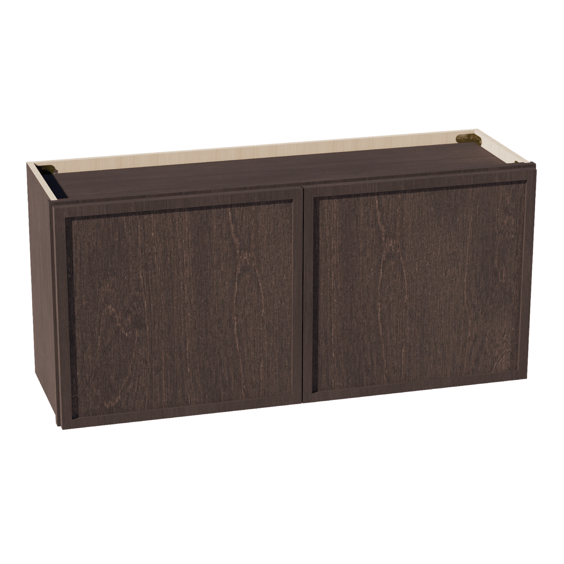 SM - W3918: Mocha Brown Slim Shaker 39"W x 18"H 2 Doors Standard Wall Bridge Cabinet - NextCabinets