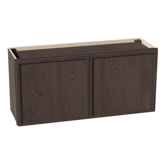 SM - W3918: Mocha Brown Slim Shaker 39"W x 18"H 2 Doors Standard Wall Bridge Cabinet - NextCabinets